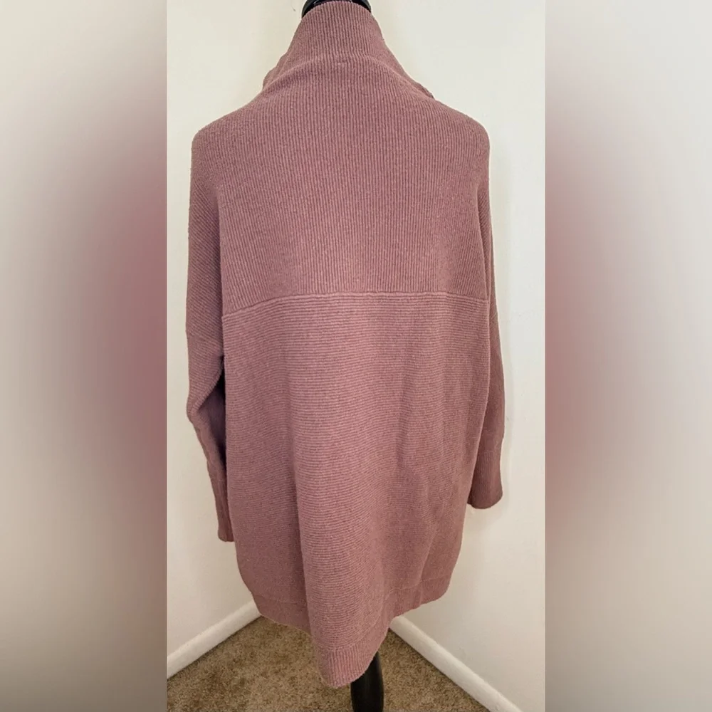 Free People Ottoman Slouchy Tunic sweater brown, nutmeg mock neck oversized XS